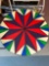 42 inch round handpainted table Amish barn style