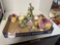 Staffordshire porcelain flowers collection, etc.