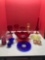 Beautiful colored glass lot, including an Amberina stretch face