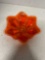 vintage Viking orange glass bowl six petal