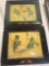 Black Americana babies boxing prints, Little Jenny Currier and Ives, wood box