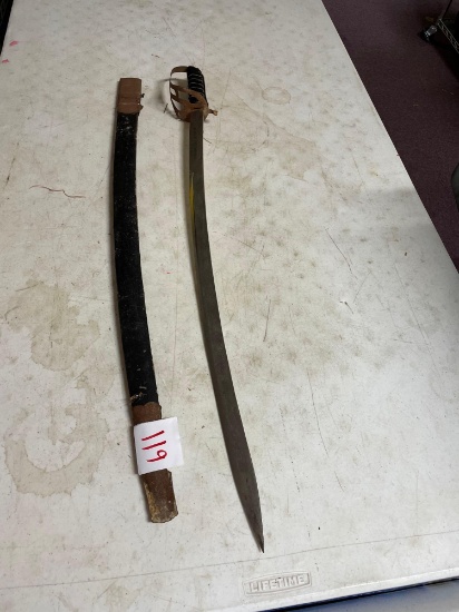 Antique sword and sheath marked made in India