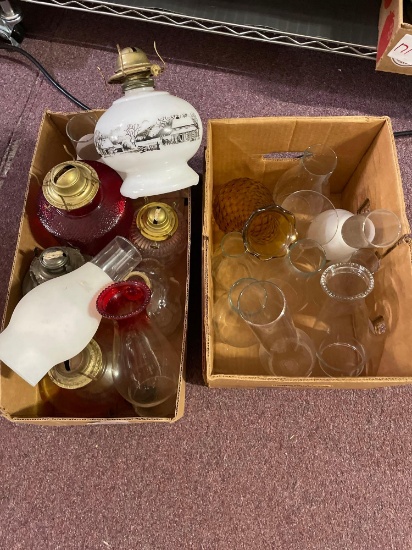 Hurricane lamp bases, and globes