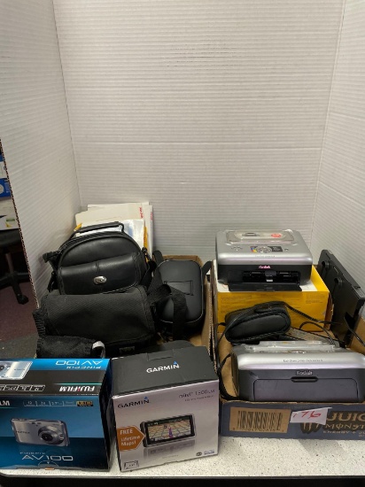 Cameras, bags, Garmin, printer docks