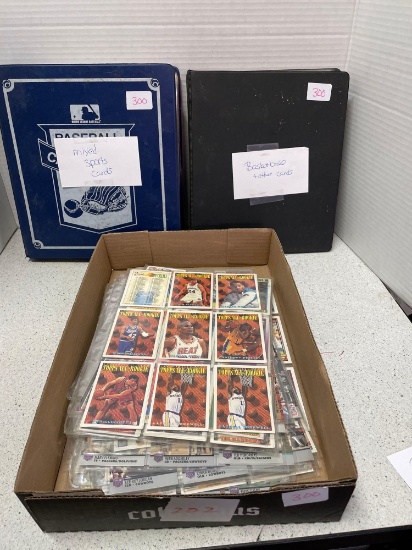 Mixed sports cards and basketball and other cards