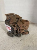 Fantastic, soapstone double vase and flowers sculpture has one chip