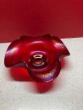 Fenton ruby stretch glass bowl