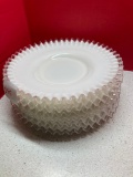 6 Fenton white silver crest plates