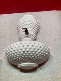 Fenton white hobnail wall fountain