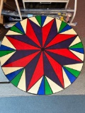 42 inch round handpainted table Amish barn style