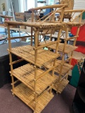 (2) matching bamboo shelves