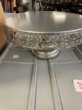 Large lot of baking supplies including 420 cookie cutters, large tote full of wedding cake pillars,