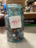 vintage marble collection in jar