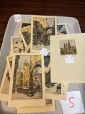 tattoo, antique lithograph prints, pencil sign, Germany circa 1900 by artist eight different prints