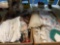 Vintage linens including new old stock, vintage aprons, feed sack