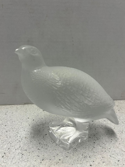 broken lalique crystal quail chip on beak