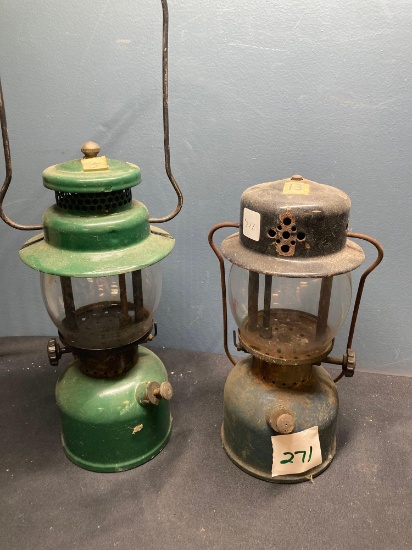 2 kerosene lanterns