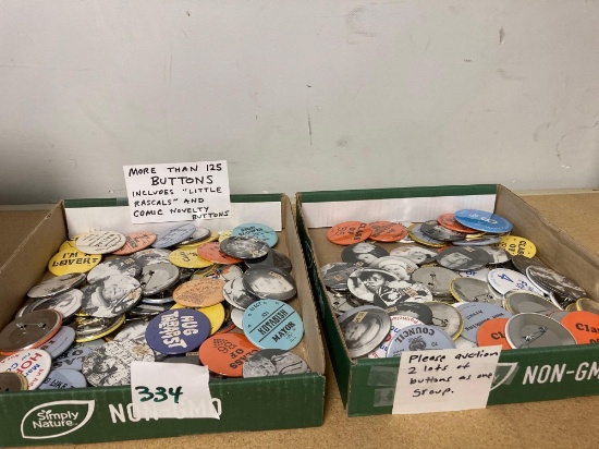 More than 125 novelty buttons includes little rascals