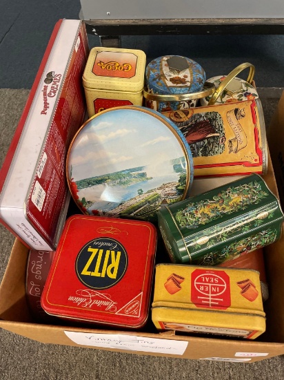 vintage tins. some from England