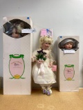 3 large porcelain dolls