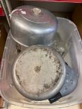 pots pans, glass, casseroles, enamelware