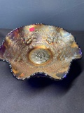 Fenton Amethyst carnival glass bowl
