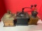 antique coffee grinders metal and wood