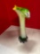 blown glass yellow green white collectible vase