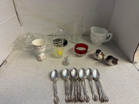 Juicer, Egg cup, Spoons, Flintstones glass and more
