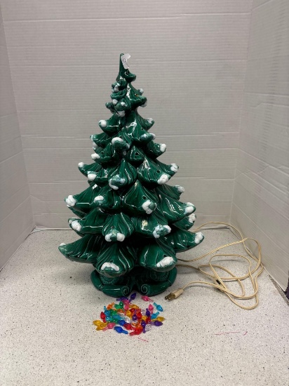 Vintage Atlantic mold ceramic tree three layers, 20 inches tall