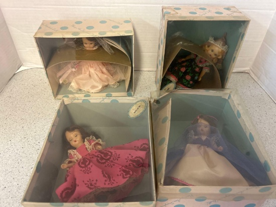 4 Nancy ann storybook dolls roots are red, Diaphanie, bridesmaid, goose girl