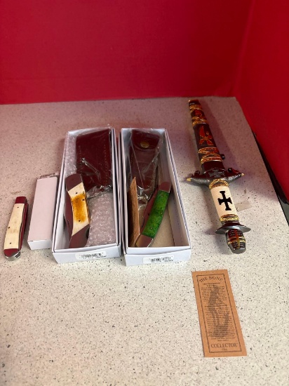 New Short Decorative Sword Four Pocket Knives