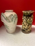two large pottery vases