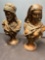 Pair of bronze bust sculptures