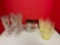 Mid-century lot Libbey Gold leaf Pilsner glasses, Cory coffee carafe, yellow blendo glasses