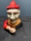 Cast iron clown bank, mechanical