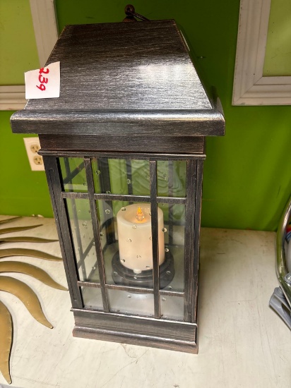 Large lantern with battery operated candle