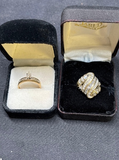 Two 10 karat gold rings, totaling 8 grams