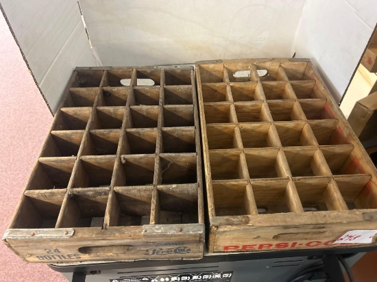 vintage Coca-Cola and Pepsi, 24 bottles display