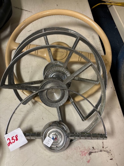 Four vintage steering wheel