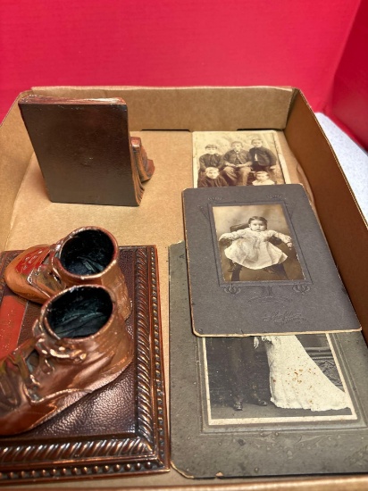 black-and-white photos, baby shoes book