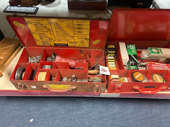 toolboxes with tools parts shot strips, etc.