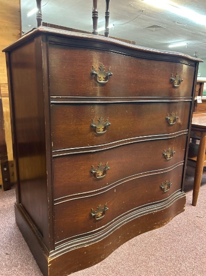 four-drawer serpentine front chest