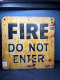 Antique cast-iron fire department sign
