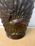 Antique Goofus glass Peacock vase