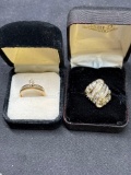Two 10 karat gold rings, totaling 8 grams