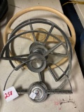 Four vintage steering wheel