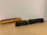 HO scale Union Pacific number 932 electric diesel and New York Central 5405 steam engine and coal