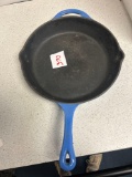 Blue enamel cast-iron skillet like Le Creuset 13 inch diameter