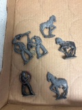 vintage lead cowboys horses, and pistols